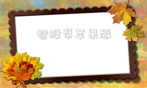 智股帮苹果版智蛛ai苹果版